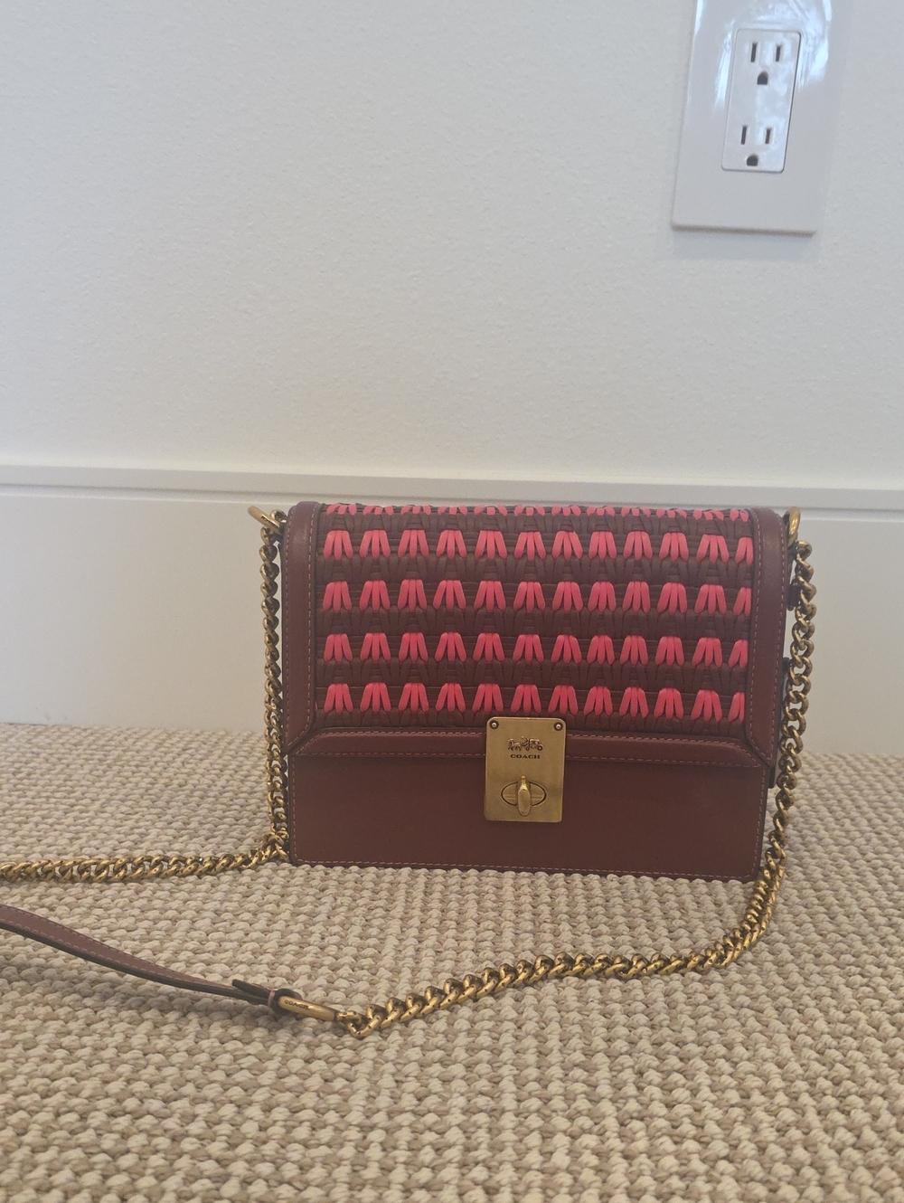 Coach Hutton Shoulder Bag with Weaving. Like New